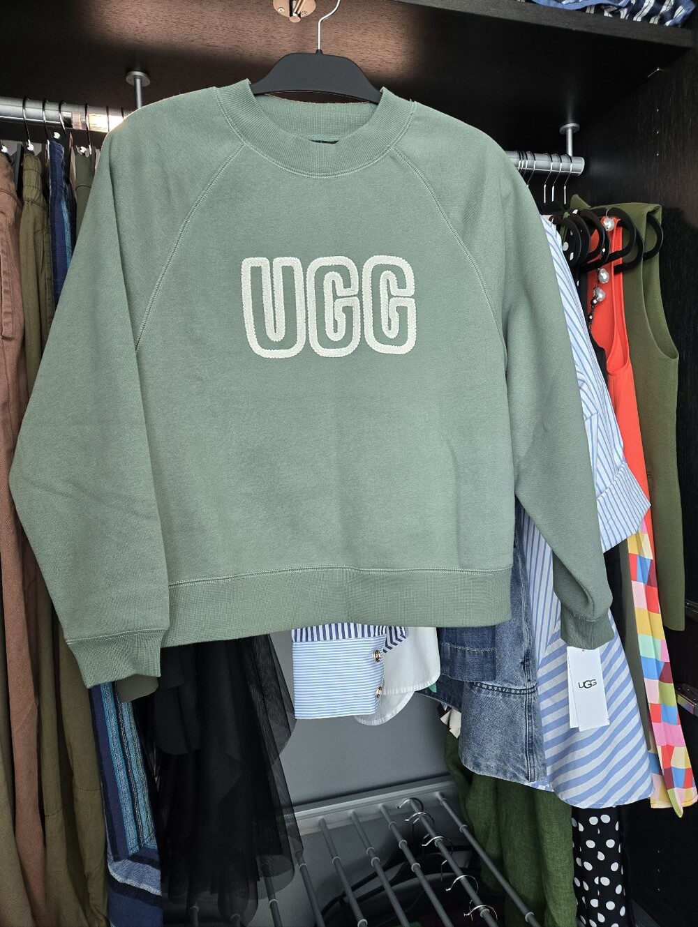 UGG Women's Sage Green Logo Crewneck Sweatshirt